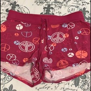 Pink peace girls shorts